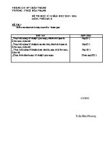 Đề kiểm tra học kì II Thể dục lớp 8 - Năm học 2015-2016 - Trường THCS Hòa Thạnh